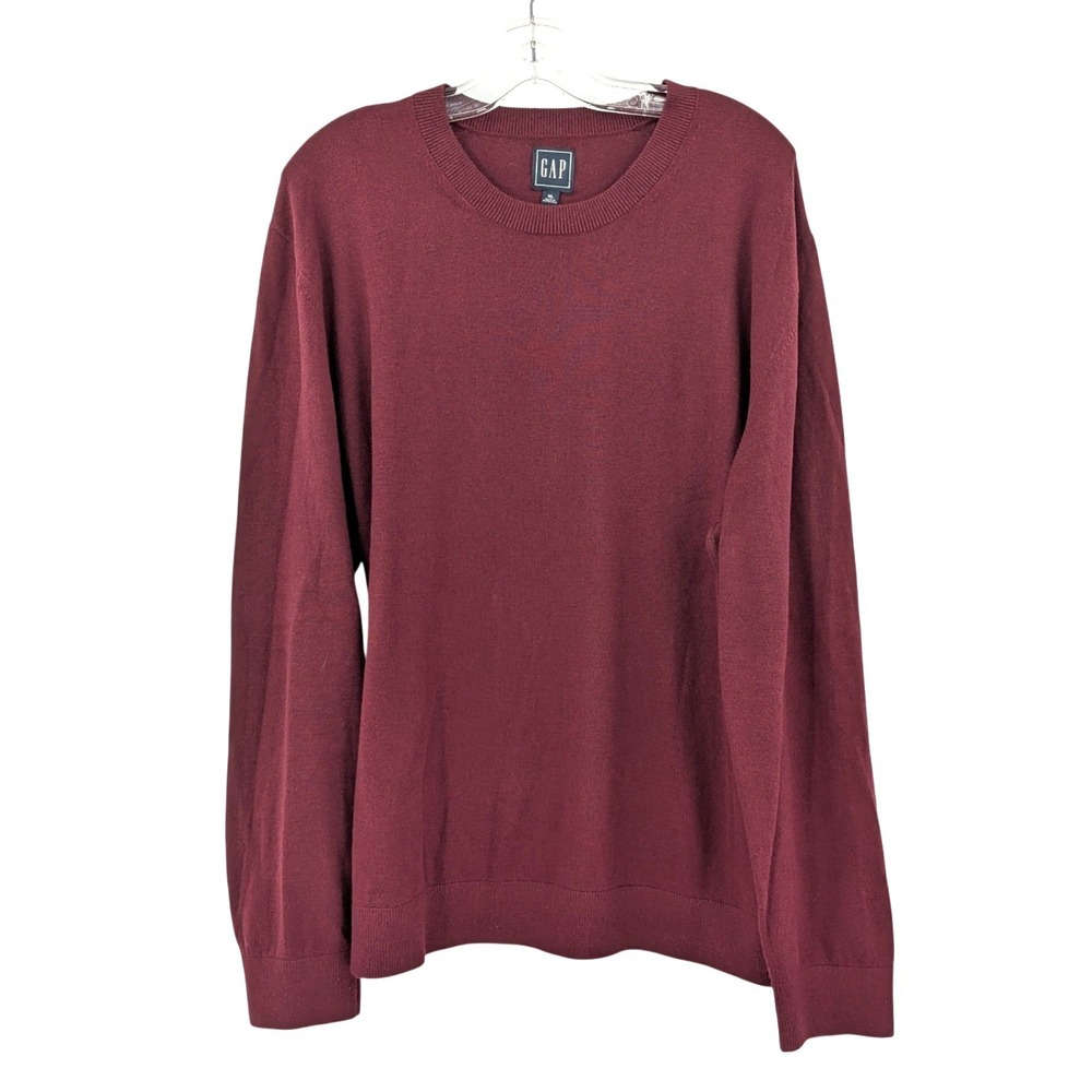 Gap Burgundy Crewneck Sweater XL Cotton Minimalist‎ Classic Casual